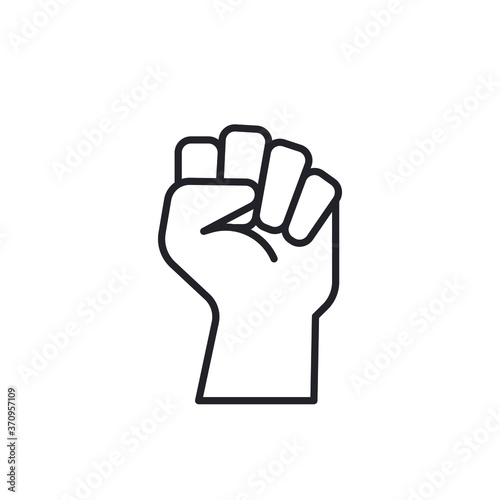 Fist vecor icon. Simple flat black and white illustration. 