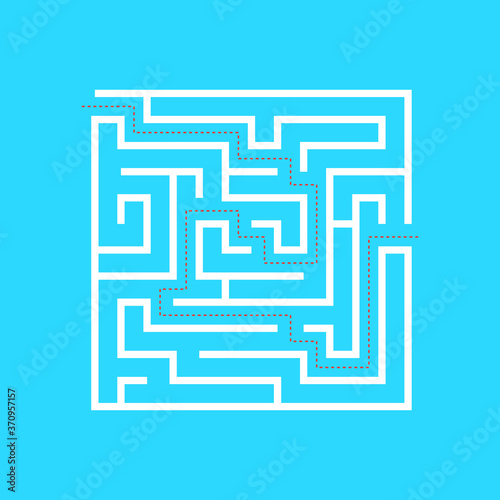 Maze Game Sign White Thin Line. Vector