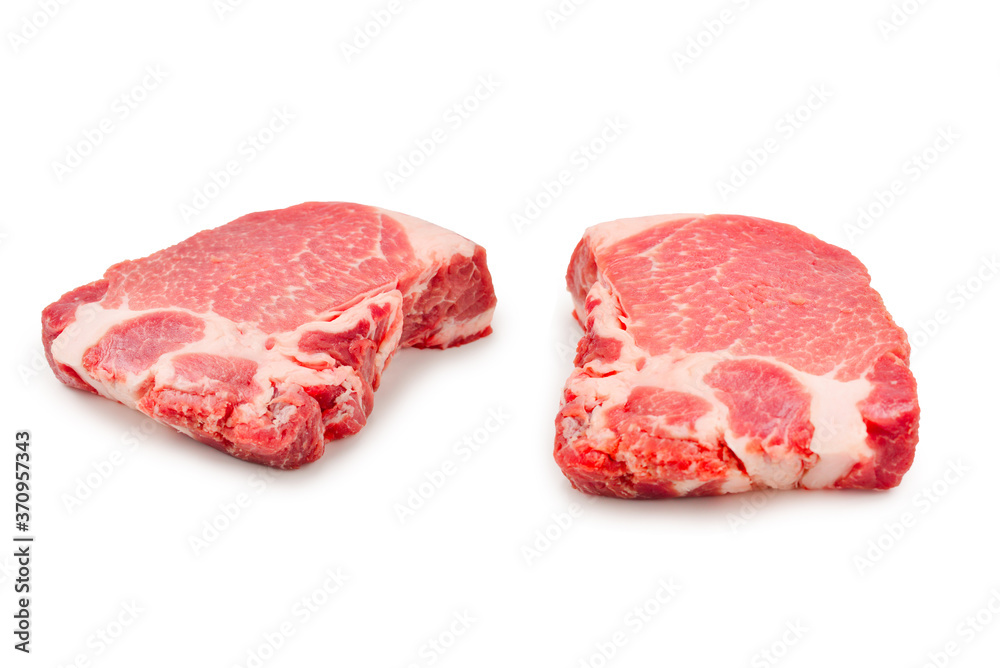 Obraz premium Raw pork isolated on white background.