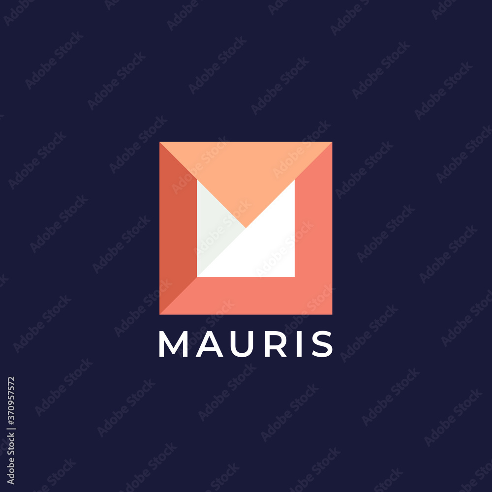 Fototapeta premium Letter M logo template. Unique modern creative elegant logotype. Vector icon. 