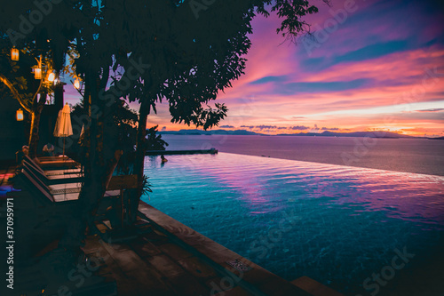 Sunset view in Koh Yao Yai, island in the Andaman Sea between Phuket and Krabi Thailand photo