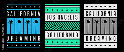 California dreaming. Retro print. Vintage grunge palms. photo