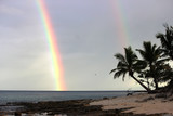 Double rainbow on a beach in Fiji