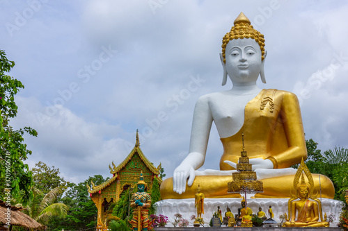 Big Buddha at Wat Phra That Doi Kham, Chiang Mai, Thailand 