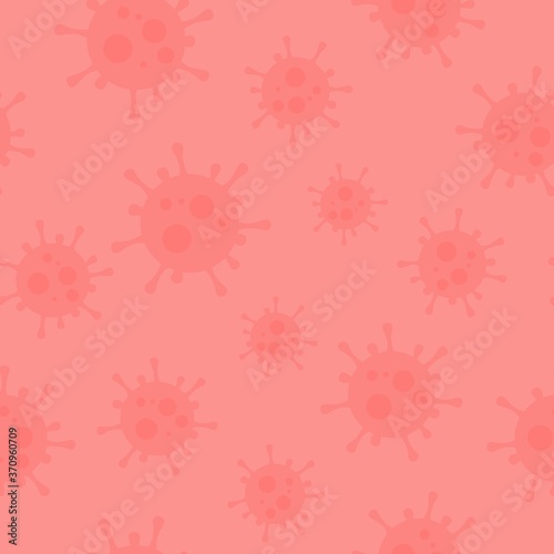 Virus Seamless Pattern Background or Wallpaper. Icon Illustration of Coronavirus