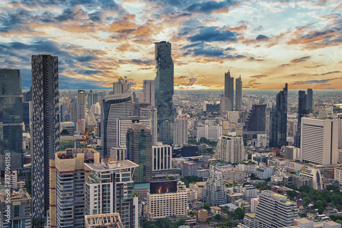 Canvas Print Bangkok city skyline at sunset