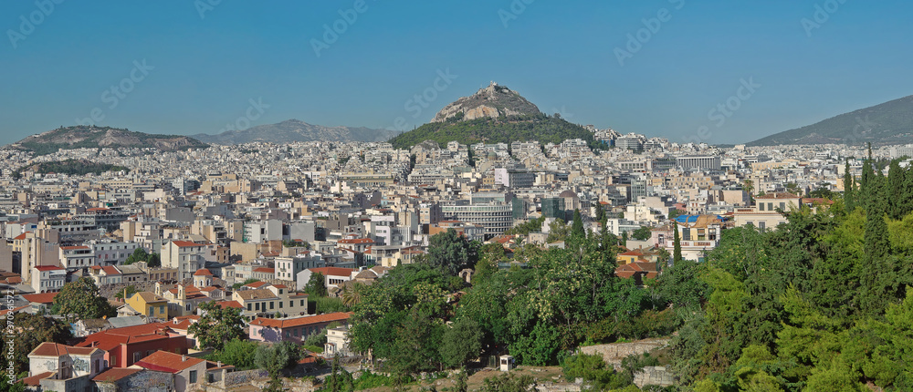 Panorama of Athens and Mount Lycabettus, Greece