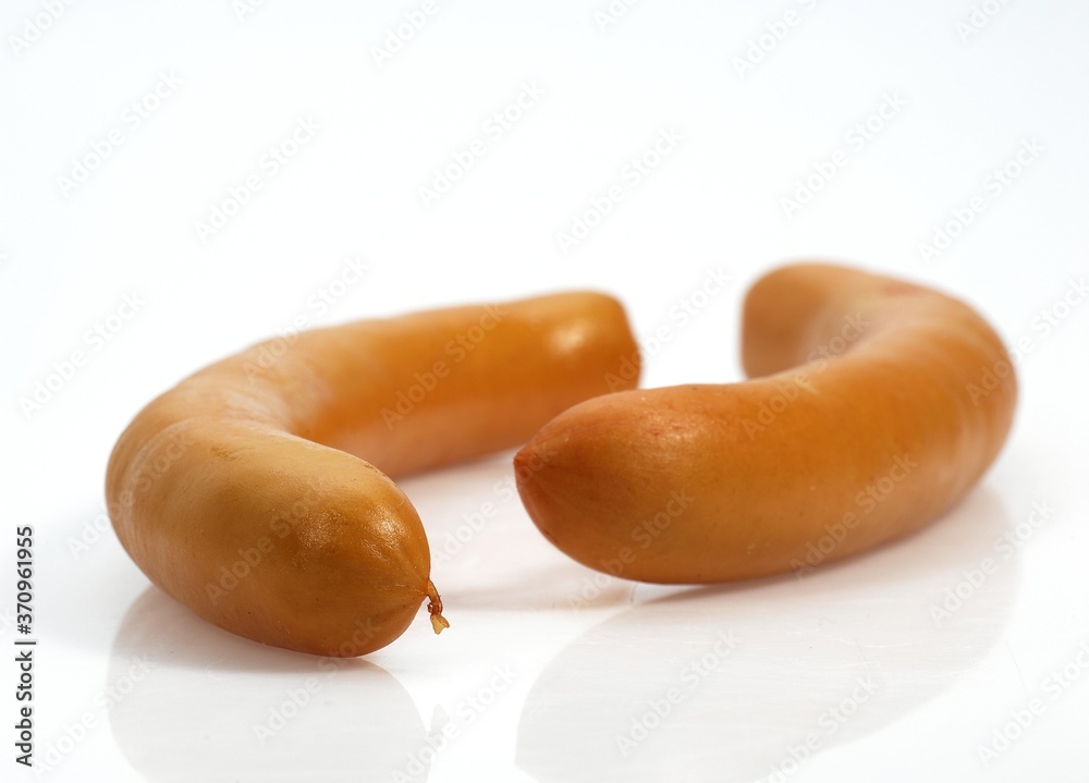 Strasbourg Sausages against White Background Strasbourg Sausages against White Background