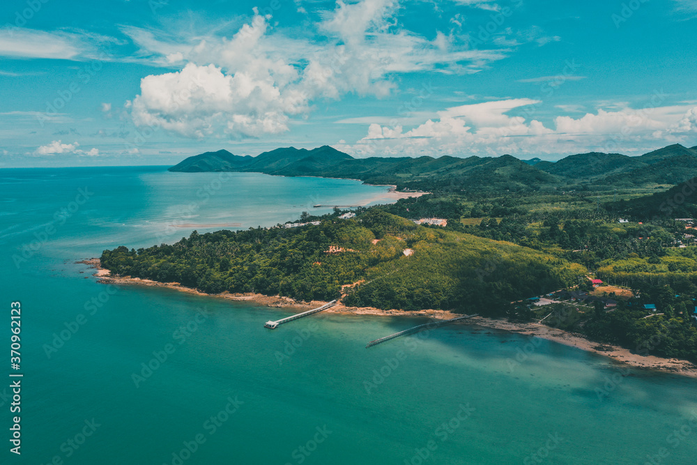 Obraz premium Aerial view of Koh Yao Yai, island in the Andaman Sea between Phuket and Krabi Thailand