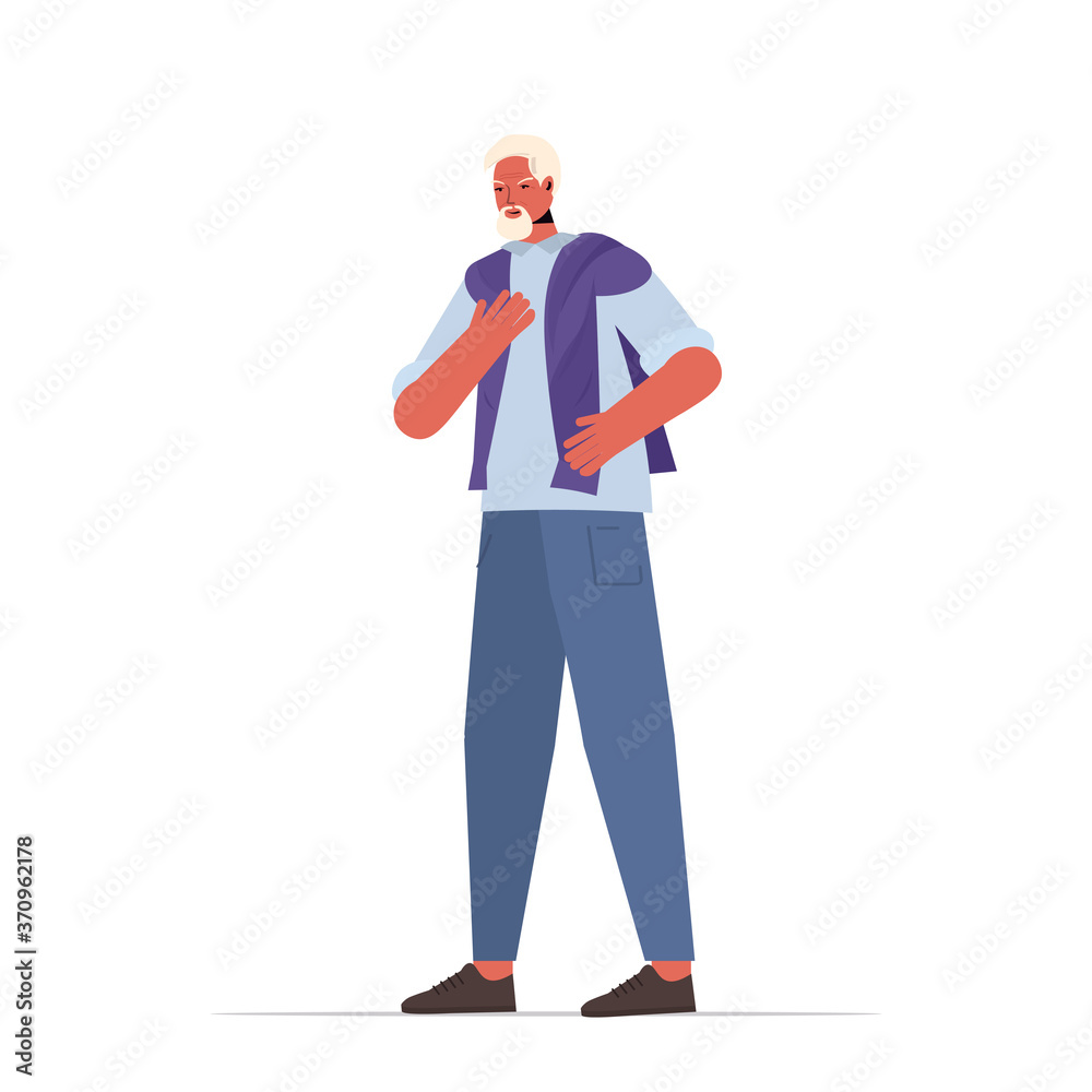 old man in casual trendy clothes senior male cartoon character standing pose gray haired grandfather full length vector illustration old man in casual trendy clothes senior male cartoon character standing pose gray haired grandfather full length vector illustration