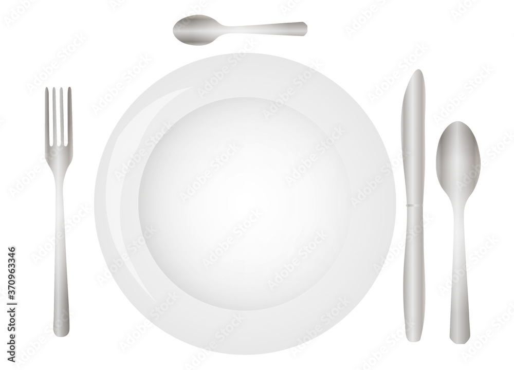 Tischgedeck mit Teller,Löffel,Messer und Gabel Tischgedeck mit Teller,Löffel,Messer und Gabel