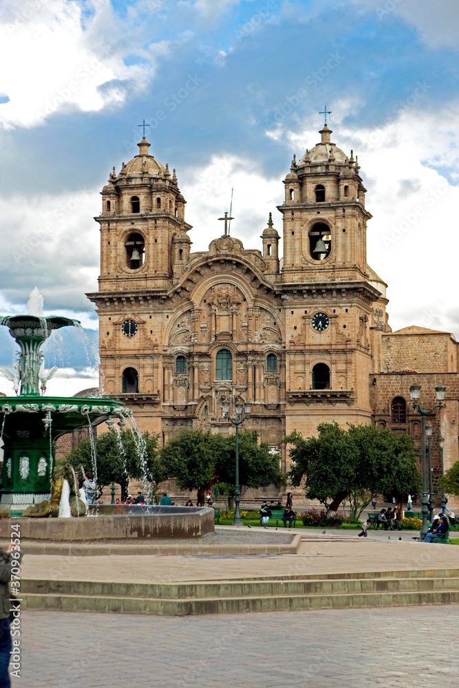 Iglesia de la Compania de Jesus on Plaza de Armas, Cuzco in Peru