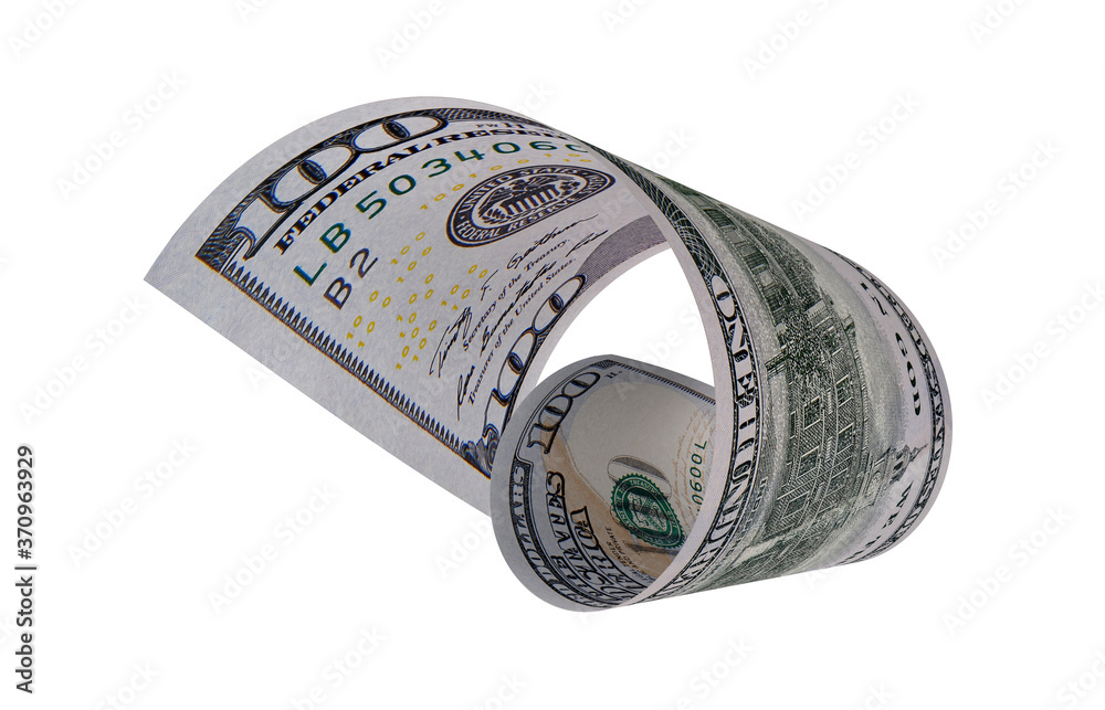 Curved Dollar Currency, New Dollar Image, US Dollar, 3D Render Curved Dollar Currency, New Dollar Image, US Dollar, 3D Render