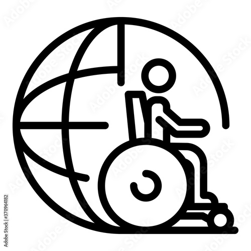 Global inclusive education icon. Outline global inclusive education vector icon for web design isolated on white background