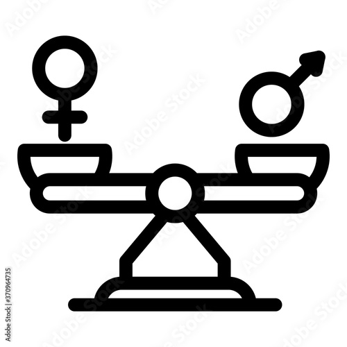 Equal balance empowerment icon. Outline equal balance empowerment vector icon for web design isolated on white background