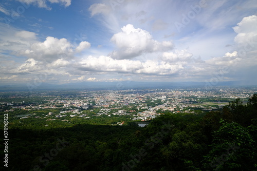 Beautiful top view cityscape of the chiangmai Northern Thailand 