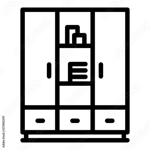 Wardrobe dressing room icon. Outline wardrobe dressing room vector icon for web design isolated on white background