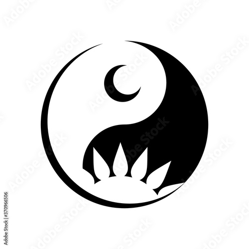 yin yang day night logo creative concept
