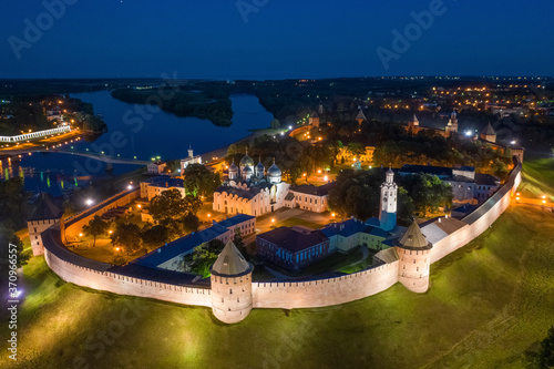Konstfotografi Veliky Novgorod, the old city, the ancient walls of the Kremlin, St