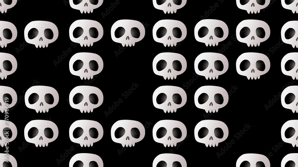 Skull seamless cartoon on black background , illustration concept Skull seamless cartoon on black background , illustration concept