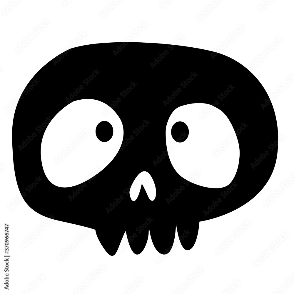 Fototapeta premium Skull Happy Halloween on white background , illustration concept