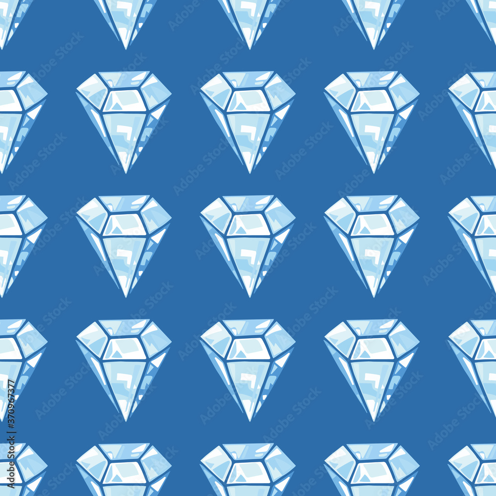 Vector seamless pattern of diamonds on blue background, vector illustration Vector seamless pattern of diamonds on blue background, vector illustration