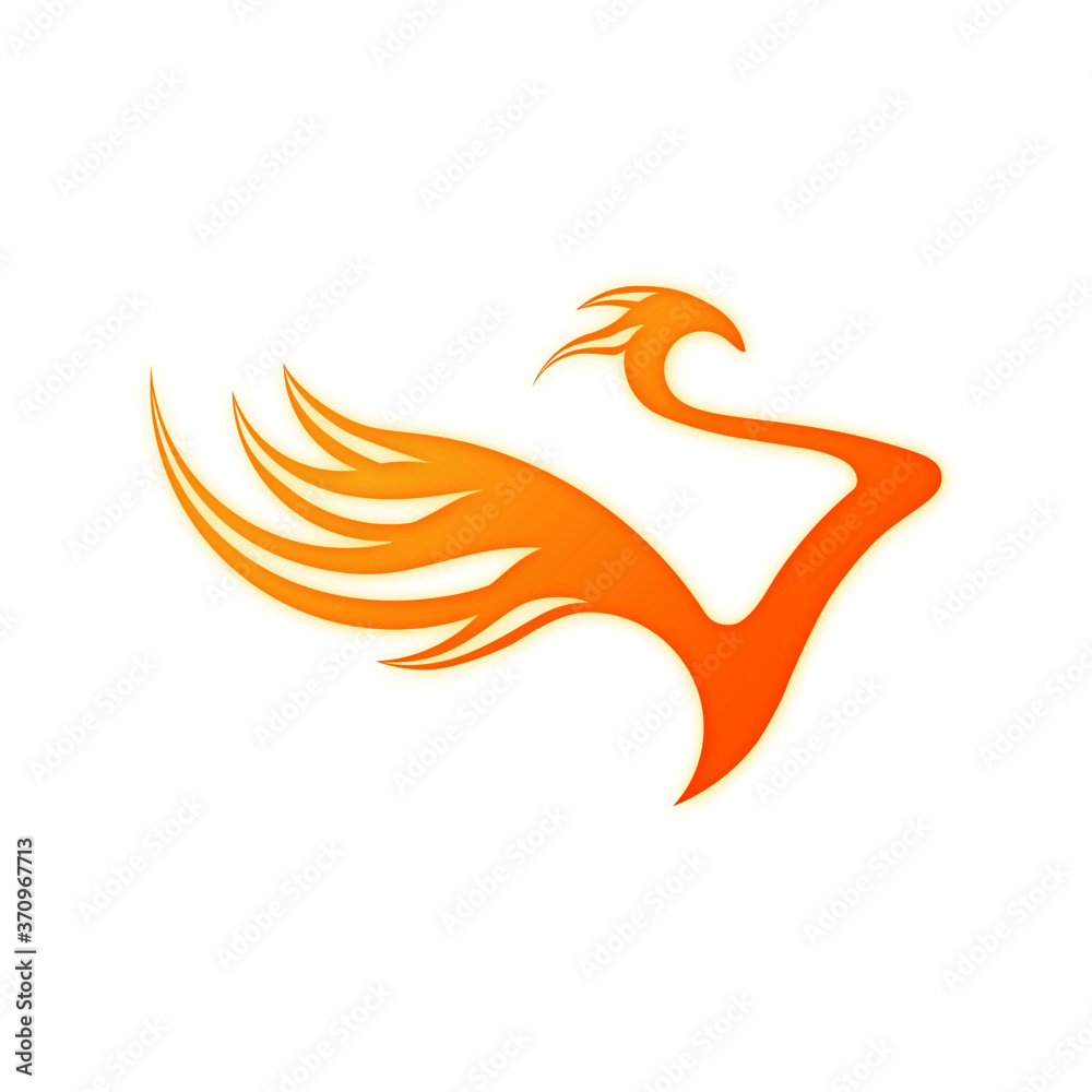 Fototapeta premium letter s with phoenix style logo