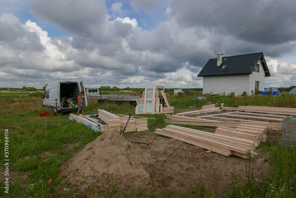 Fototapeta premium domek letniskowy drewniany 