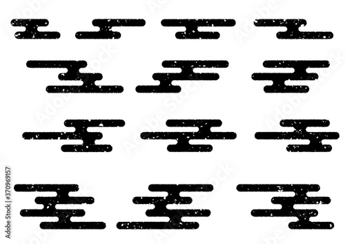 和風の雲・エ霞 イラスト素材