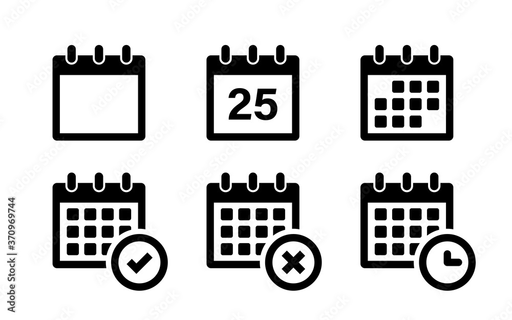 Calendar icons. Vector isolated elements. Callendar vector symbol. Stock vector. Calendar icons. Vector isolated elements. Callendar vector symbol. Stock vector.
