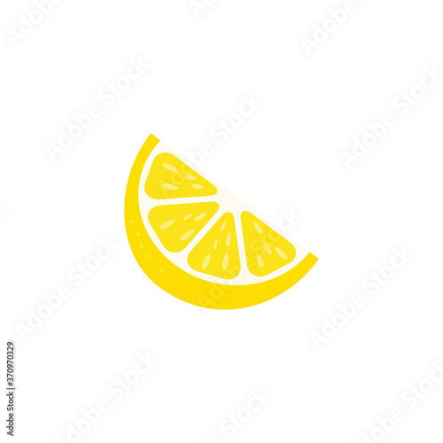 Lemon slice icon. Lemon peace vector illustration isolated on white. Tasty sweet fruit symbol.