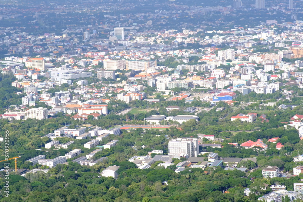aerial view of the city of chiang mai northern thailand