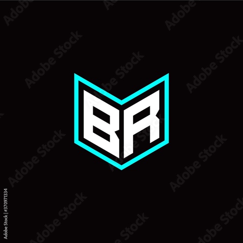 initial B R letter with book style logo template vector