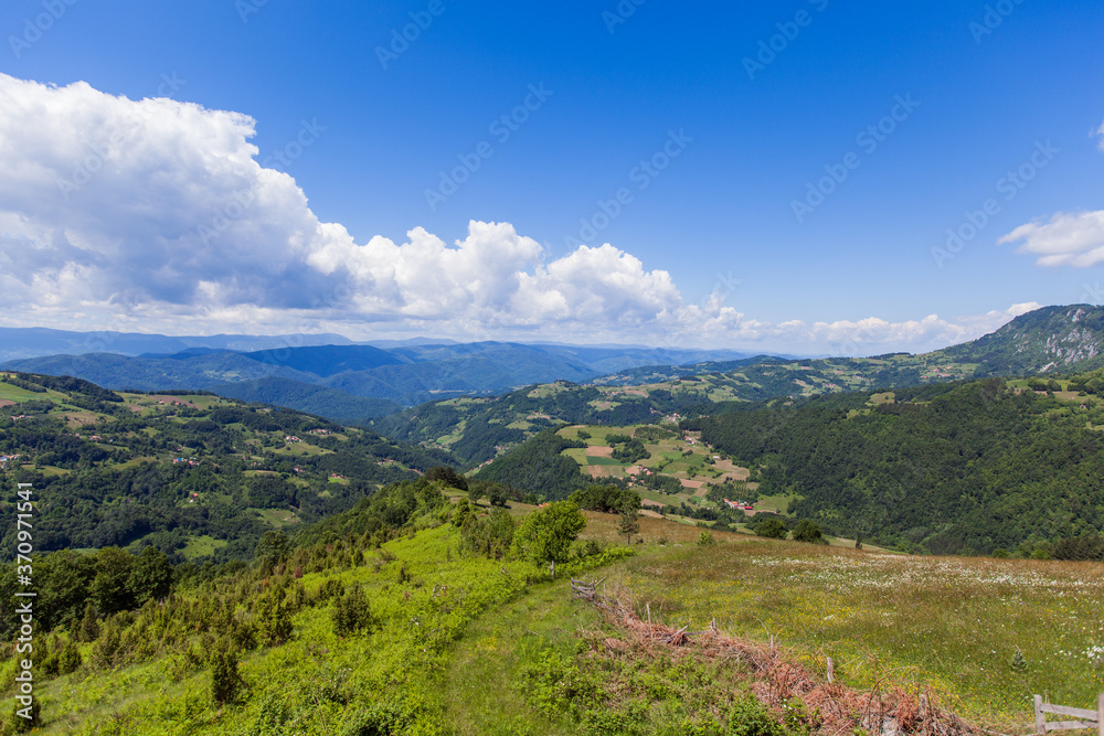 Beautiful nature landscape view, summer day, fresh air, amazing blue sky with clouds Beautiful nature landscape view, summer day, fresh air, amazing blue sky with clouds
