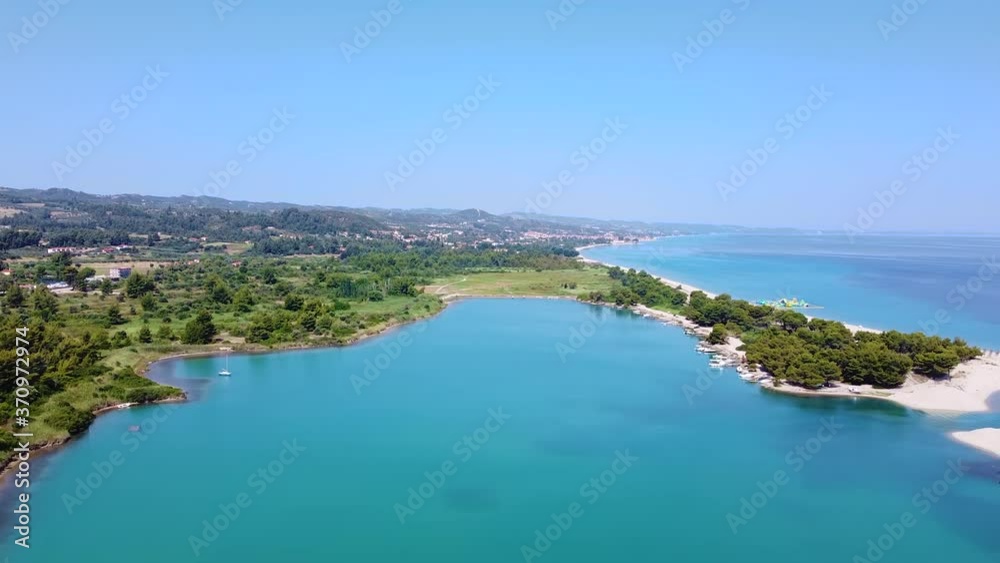 Lagoon bay for the ships and speedboats docking. Aerial view Lagoon bay for the ships and speedboats docking. Aerial view