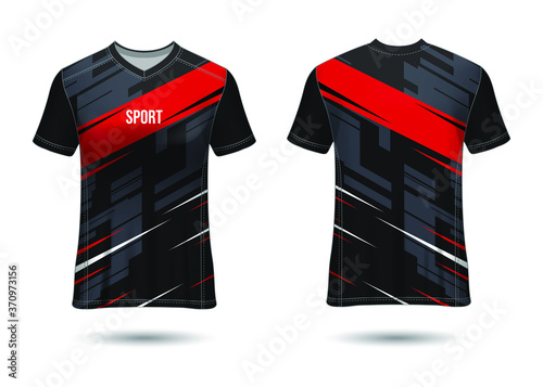 T-Shirt Sport Design. Soccer jersey mockup for football club. uniform front and back view. Template Design