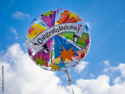 Congratulations to the new parents! Baby shower balloon greeting.