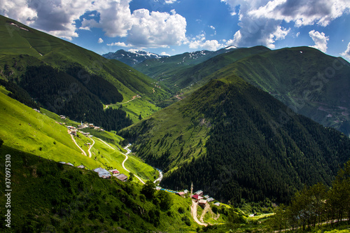 Anadolu villagers with rivers and mountains. ikizdere, Rize Turkey