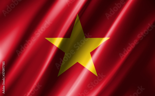 3D rendering of the waving flag Vietnam
