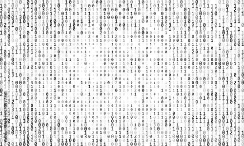 A stream of binary code on the screen. numbers of the computer