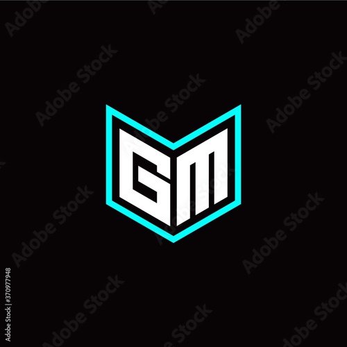 initial G M letter with book style logo template vector