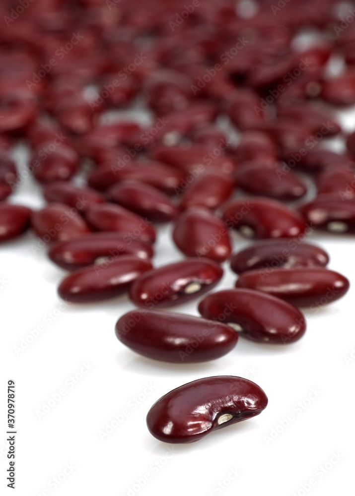Red Beans, phaseolus vulgaris, Dried Vegetables against White Background Red Beans, phaseolus vulgaris, Dried Vegetables against White Background