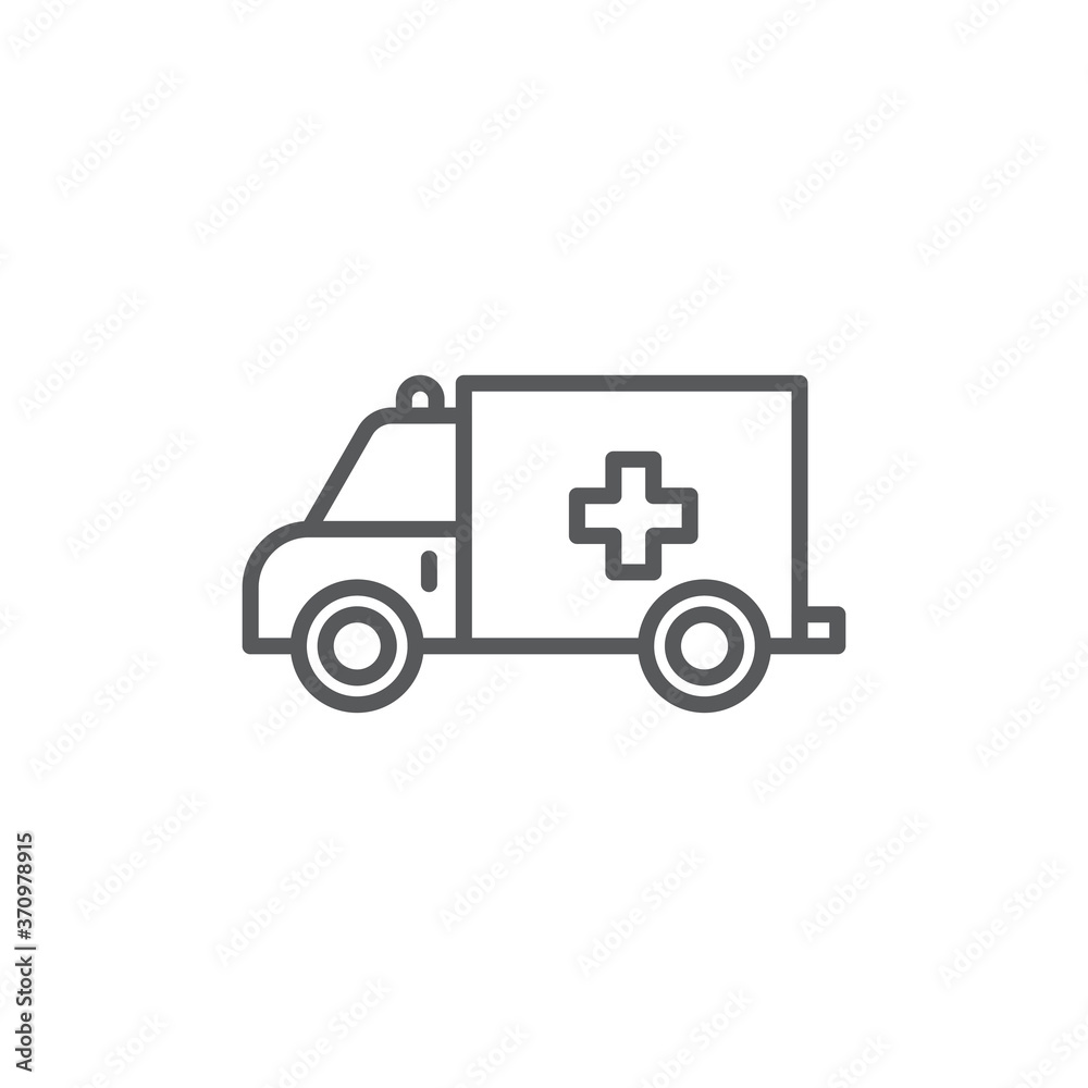 Ambulance truck vector icon symbol medical isolated on white background