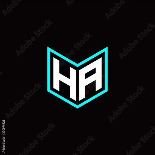 initial H A letter with book style logo template vector © diva