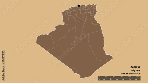 Location of Guelma, province of Algeria,. Pattern photo