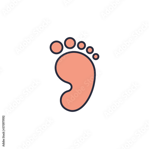 Baby footprint vector icon symbol child isolated on white background