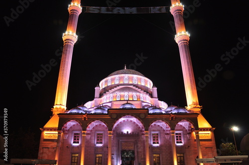 a mosqoe at night in istanbul photo