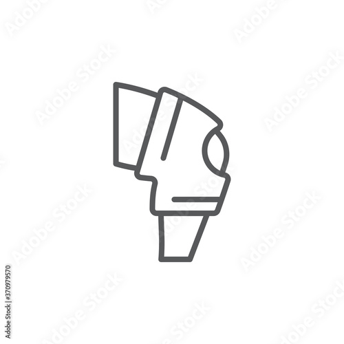 Bandaged knee vector icon symbol isolated on white background