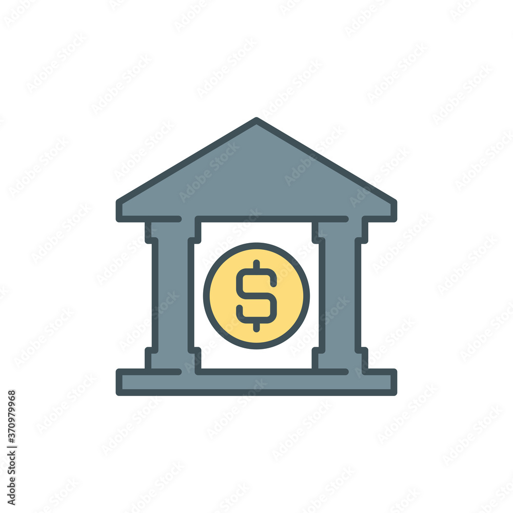Bank building vector icon symbol isolated on white background Bank building vector icon symbol isolated on white background
