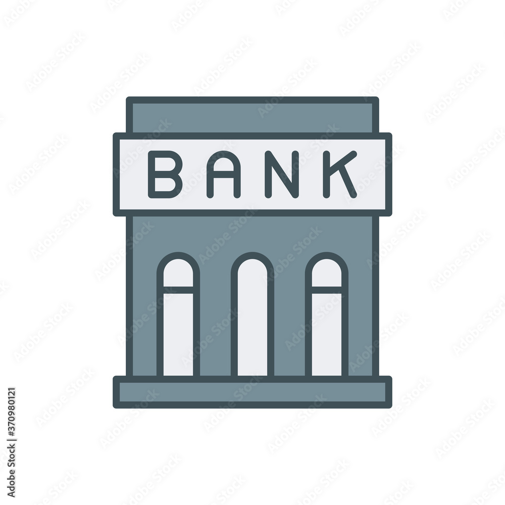 Bank building vector icon symbol isolated on white background Bank building vector icon symbol isolated on white background